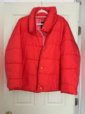 Talbots pink puffer jacket 😍